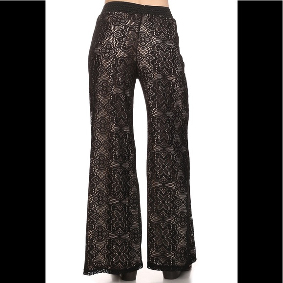 💥 SOLD OUT!!💥Plus Lace Stretch Palazzo Pants - Picture 4 of 8